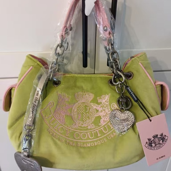 Juicy Couture Lime and Pink Shoulder Bag - Picture 2 of 7